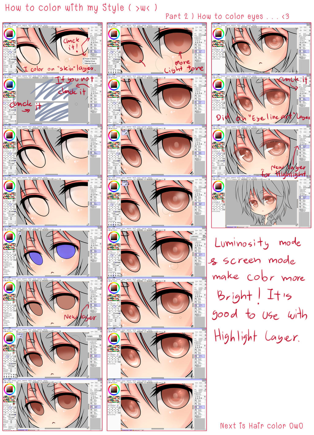 :My step to color Eyes with Sai: