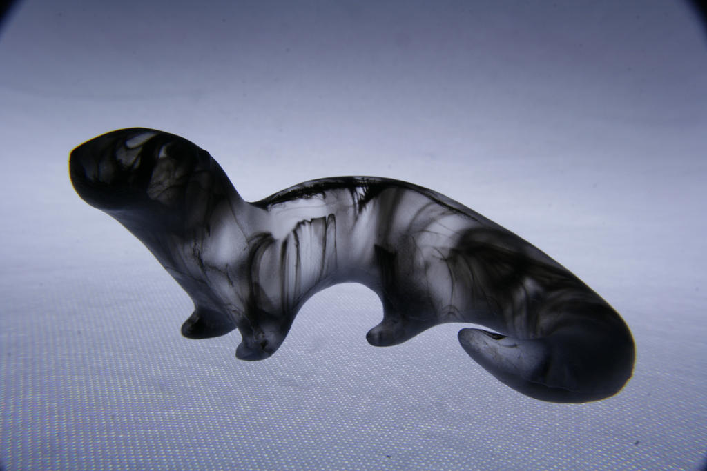 Clear Black Swirled River Otter Figurine by MiniMynagerie