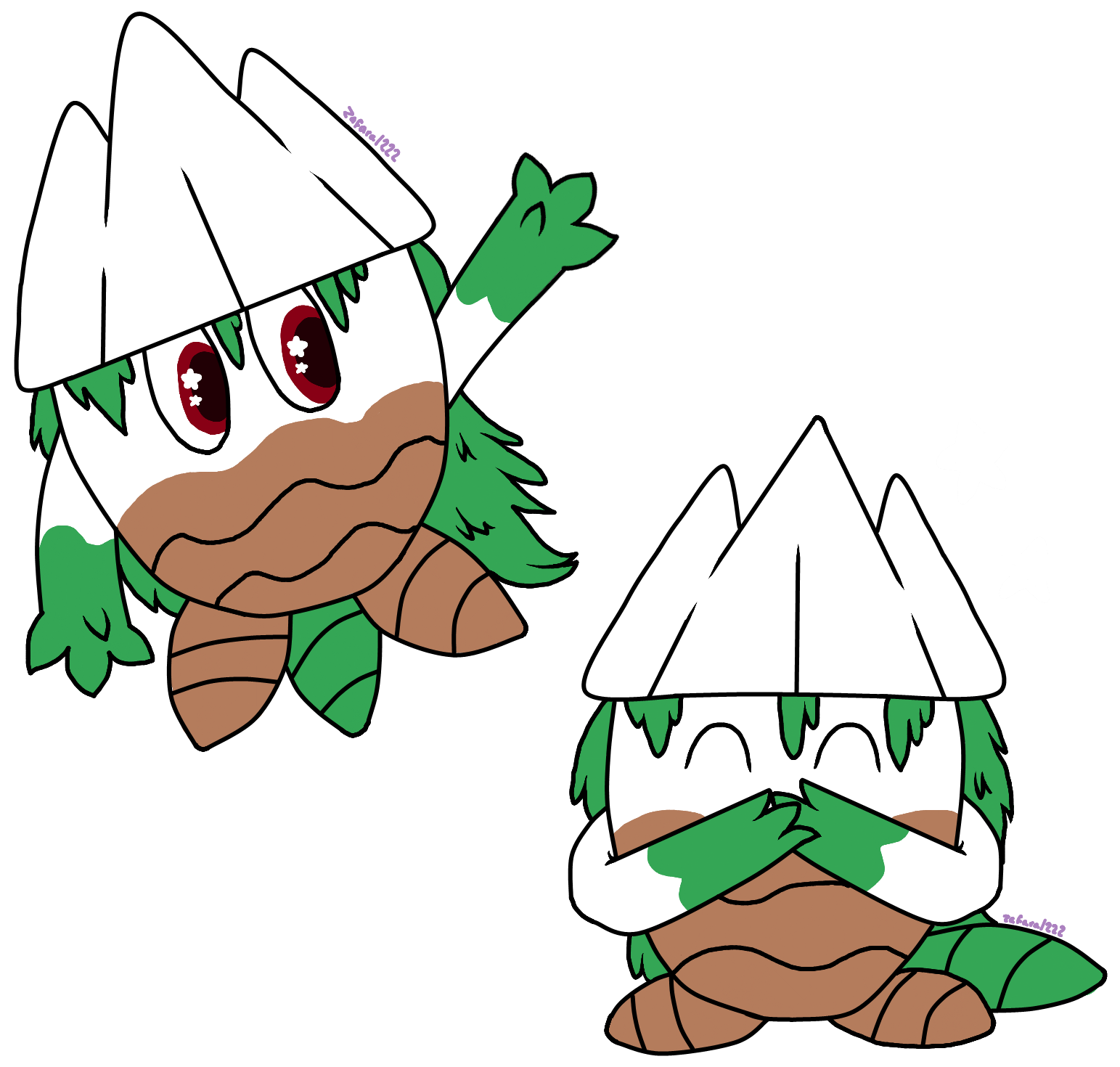 Gachamon | Chibi Pine Trees by zafara1222 on DeviantArt