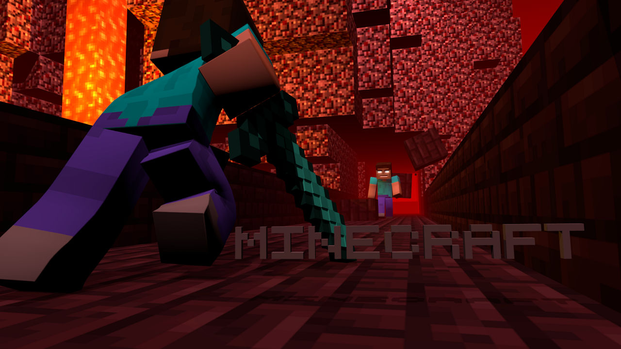 Minecraft Hd Wallpaper Steve Vs Herobrine By Roaraku On Deviantart