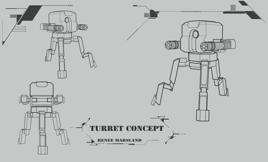 Basic Turret Concept by ReneeMars on DeviantArt