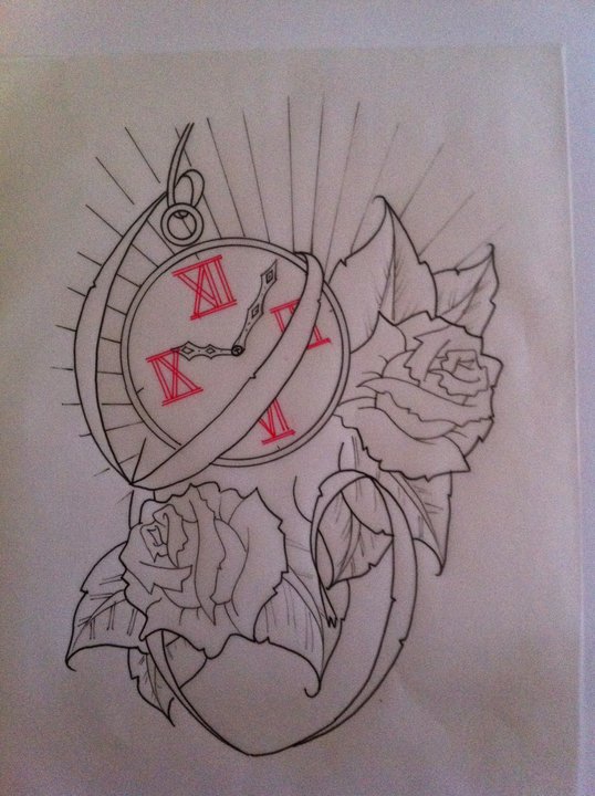 Clock Tattoo Piece