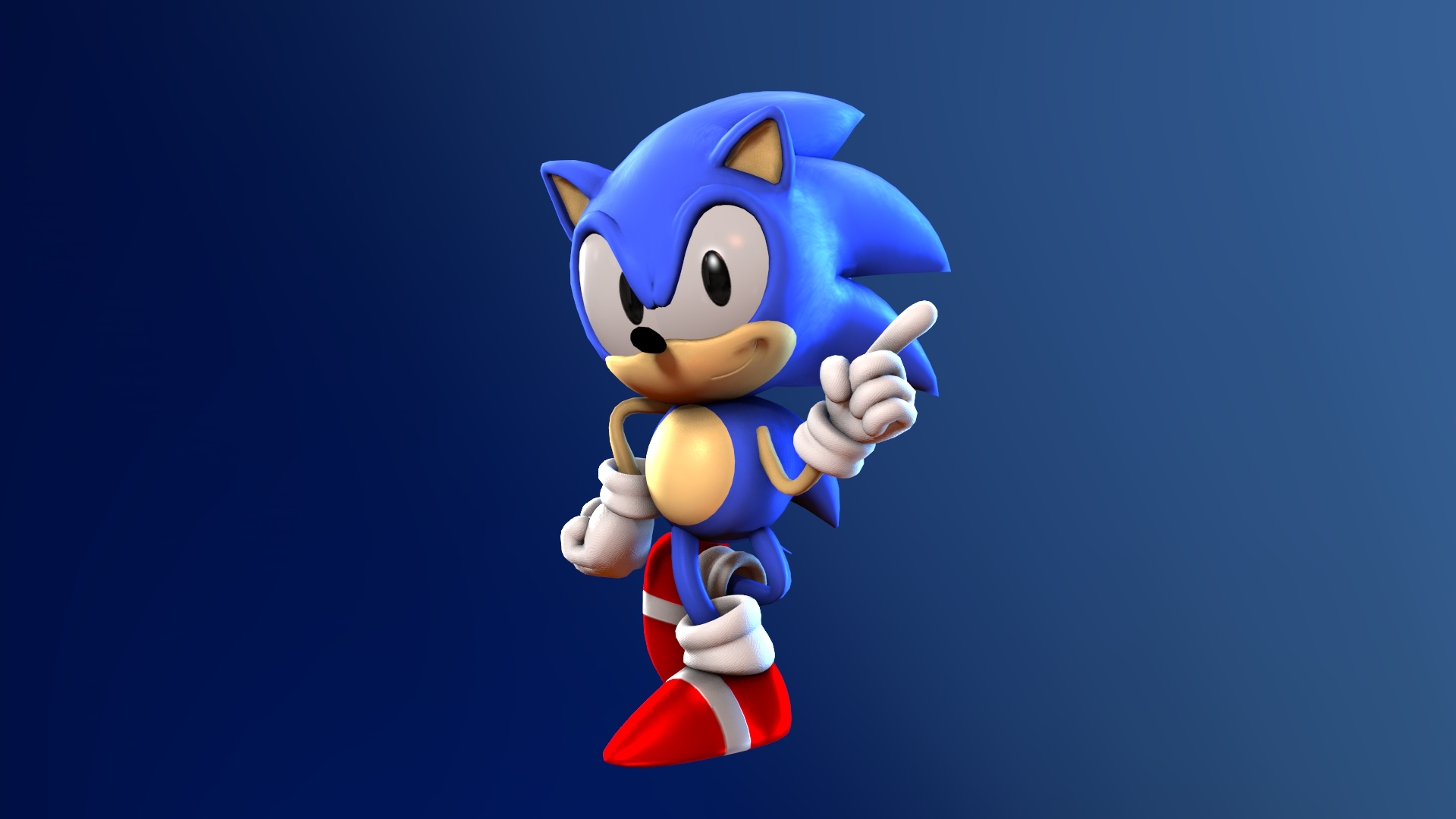 Classic Sonic render by Cartoon-dumbass on DeviantArt