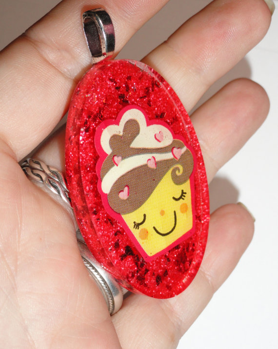 Resin Cupcake Pendant