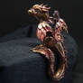 Jikan - Steampunk bronze and copper dragon figurin