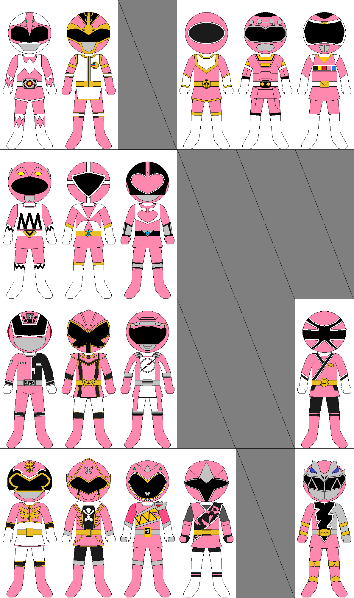 Pink Rangers by CJM-94X on DeviantArt