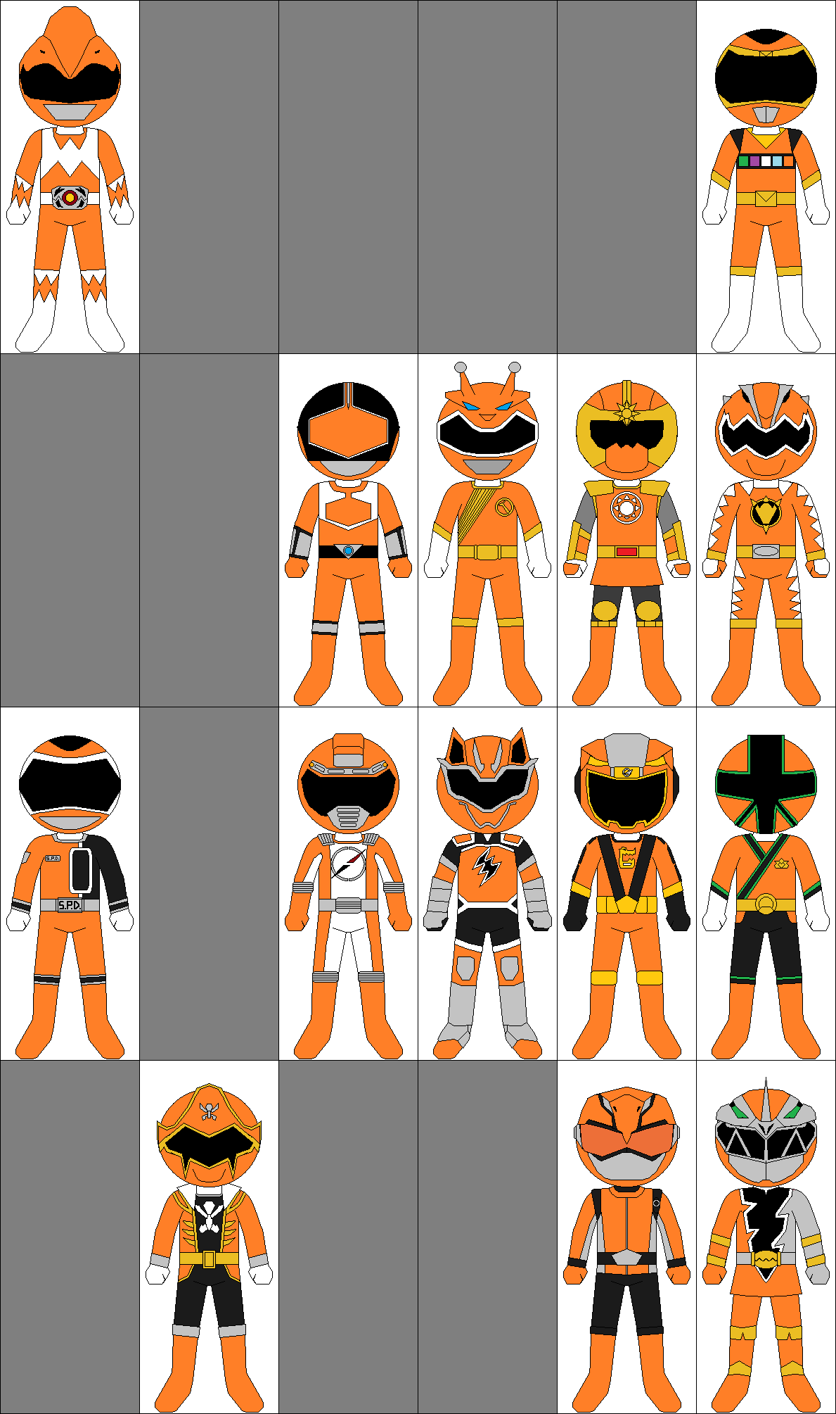 Orange Rangers by CJM-94X on DeviantArt