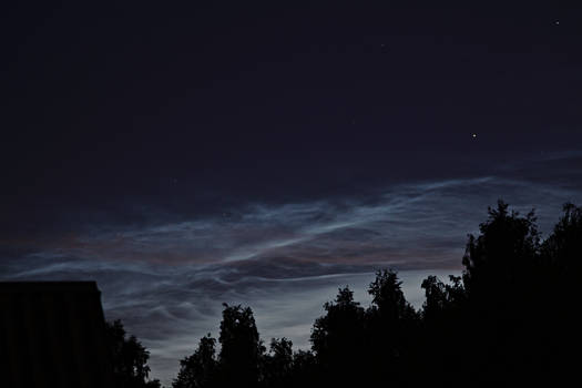 Silver clouds at night