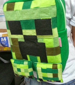 Handmade Minecraft Creeper Fan Art Backpack