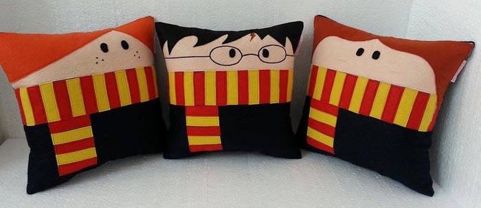 Handmade Harry Potter Trio Plush Pillow Set