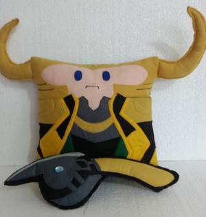 Handmade The Avengers Loki with Staff Plush Pillow