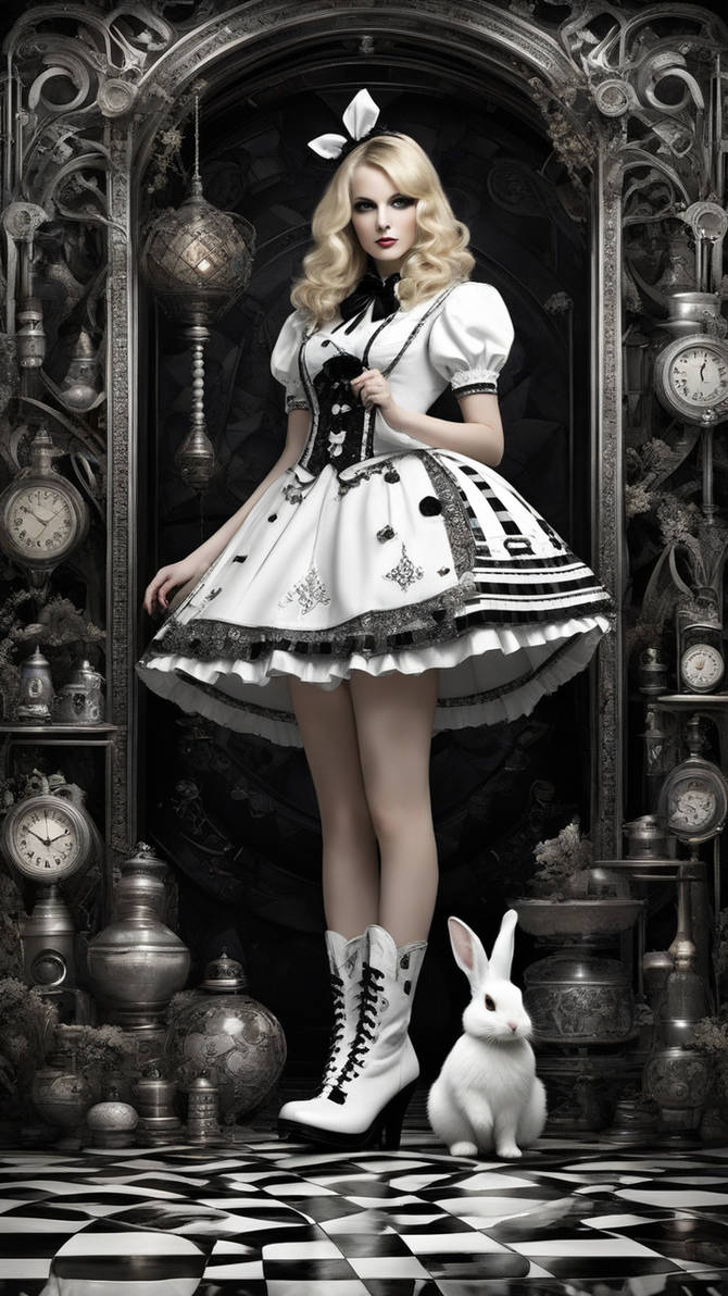 Ailce Rabbit Alice with white rabbit by hazelnutgarden on DeviantArt