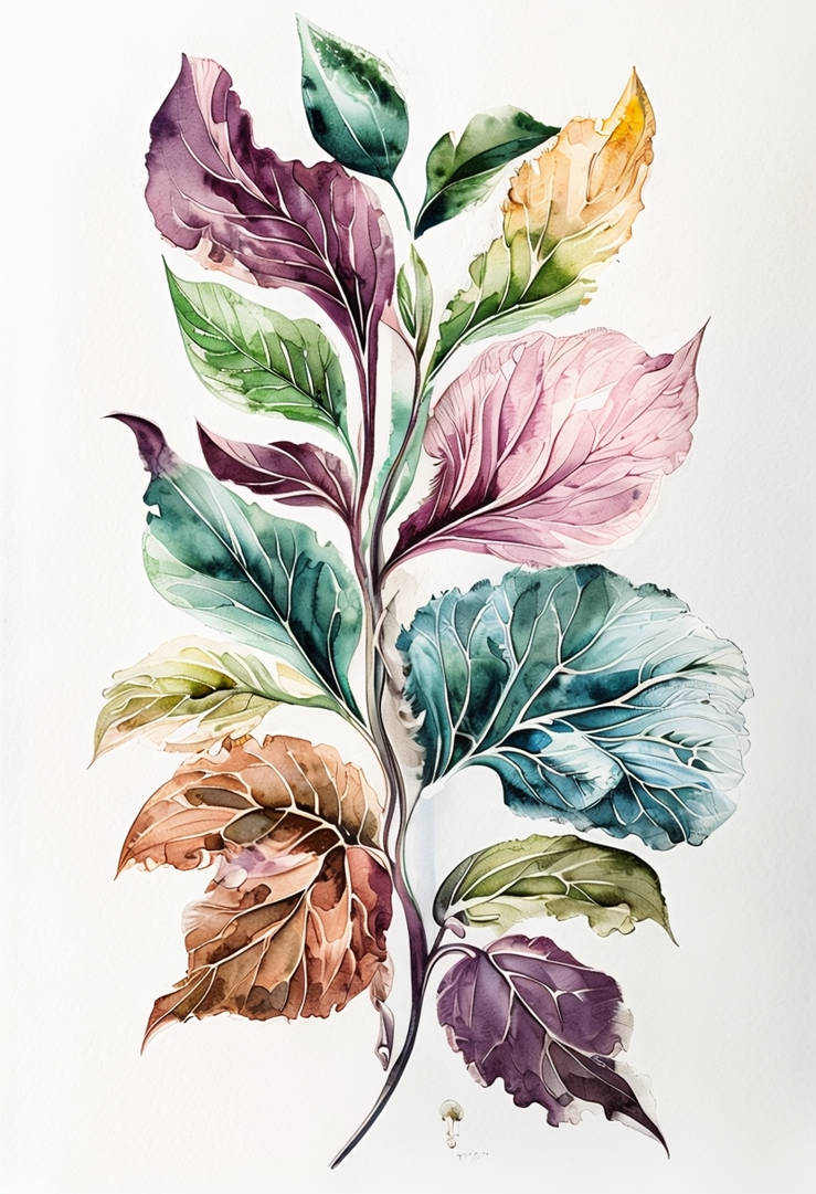 Laber Images 'LABER RHABHARBER' botanical calligraphy watercolo by hazelnutgarden on ...