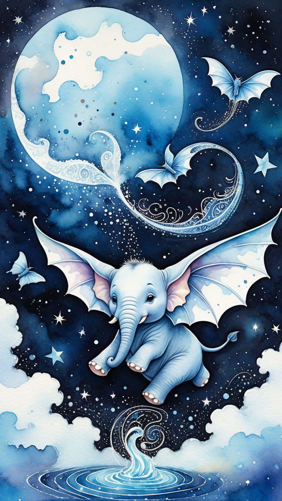 Elephant Rabbit Bat Baby blue elephant bat, reminiscent of DUMBO by hazelnutgarden on ...