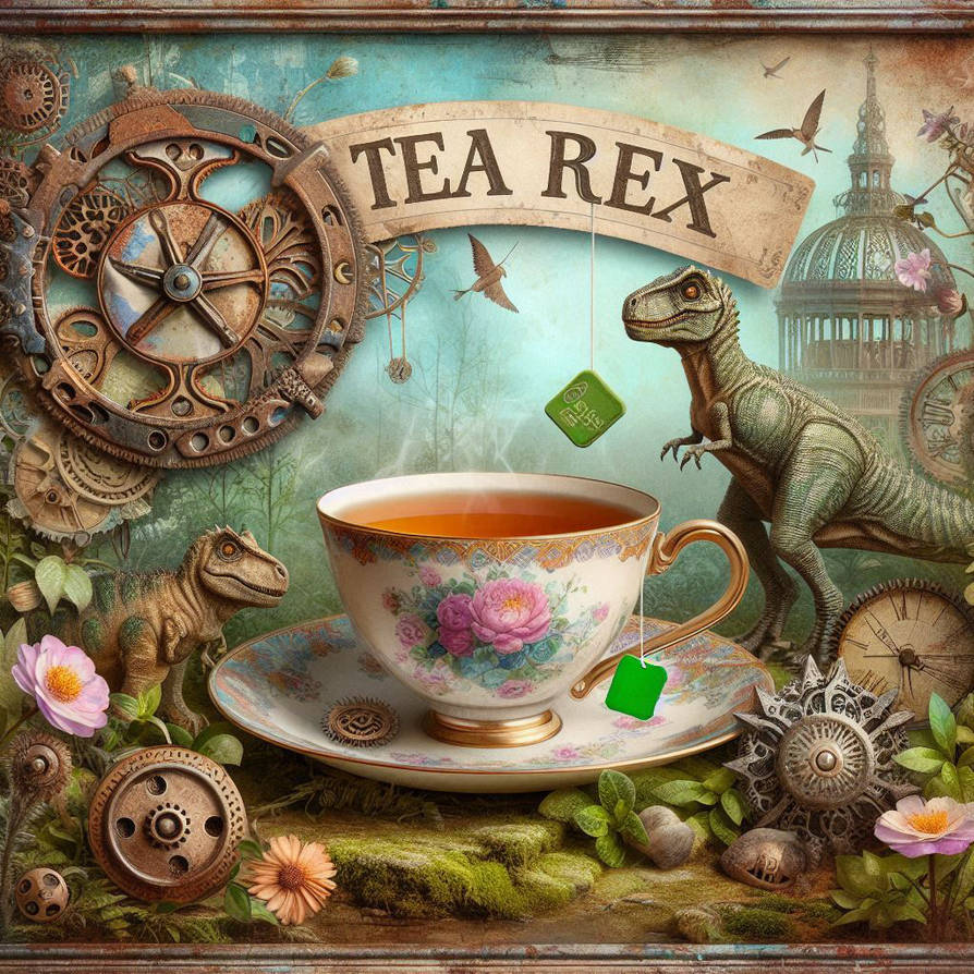 #teacup with tea rex by hazelnutgarden on DeviantArt