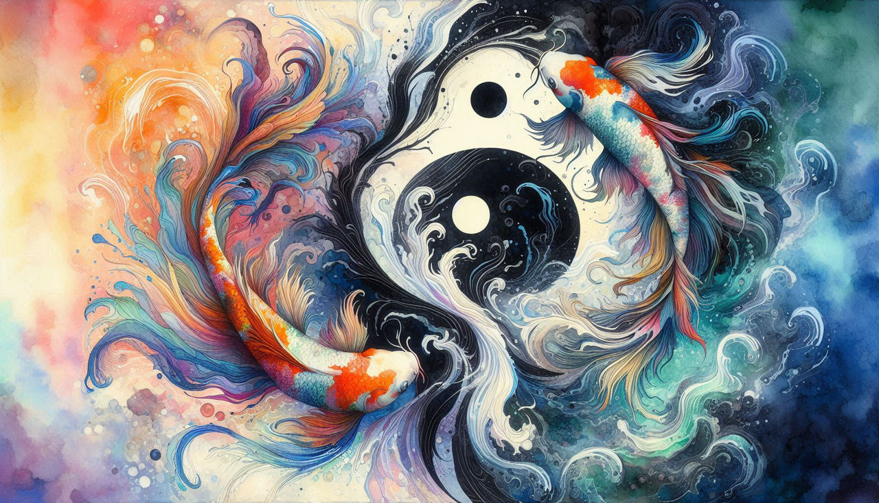 Two Fish Dancing Two koi fish in the dance of yin and yang by hazelnutgarden on DeviantArt
