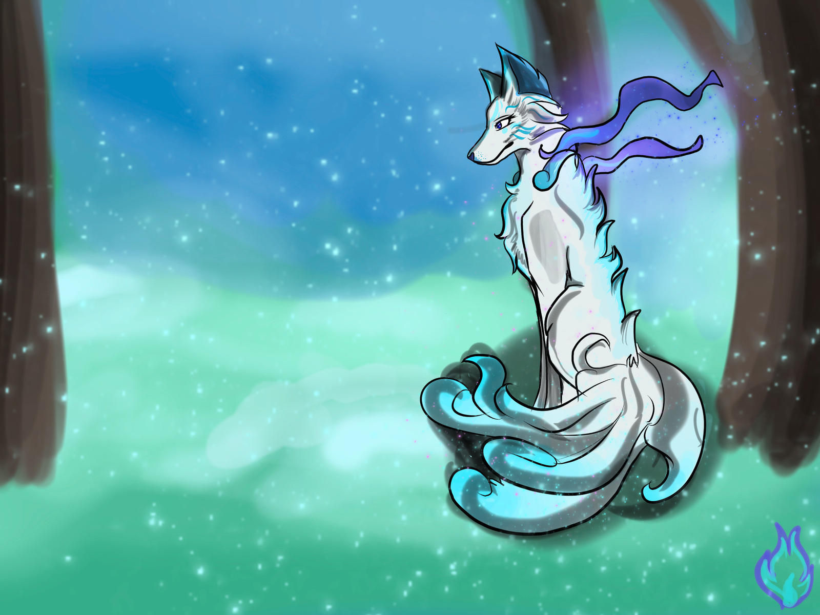 Blue Flame Kitsune By Shimmerkitty On DeviantArt blue-flame-kitsune-by-shimmerkitty-on-deviantart
