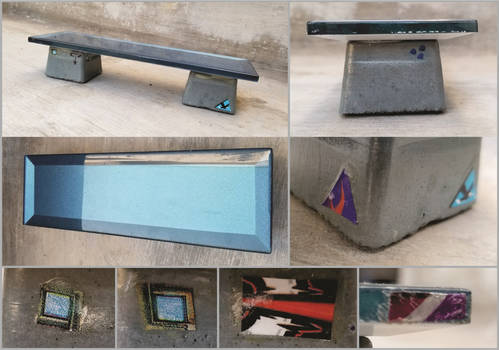 Special Blue Tile Bench - Fingerboard Obstacles