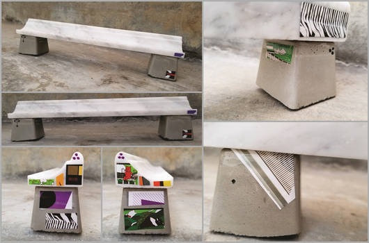 White Marble Bench - Fingerboard Obstacles