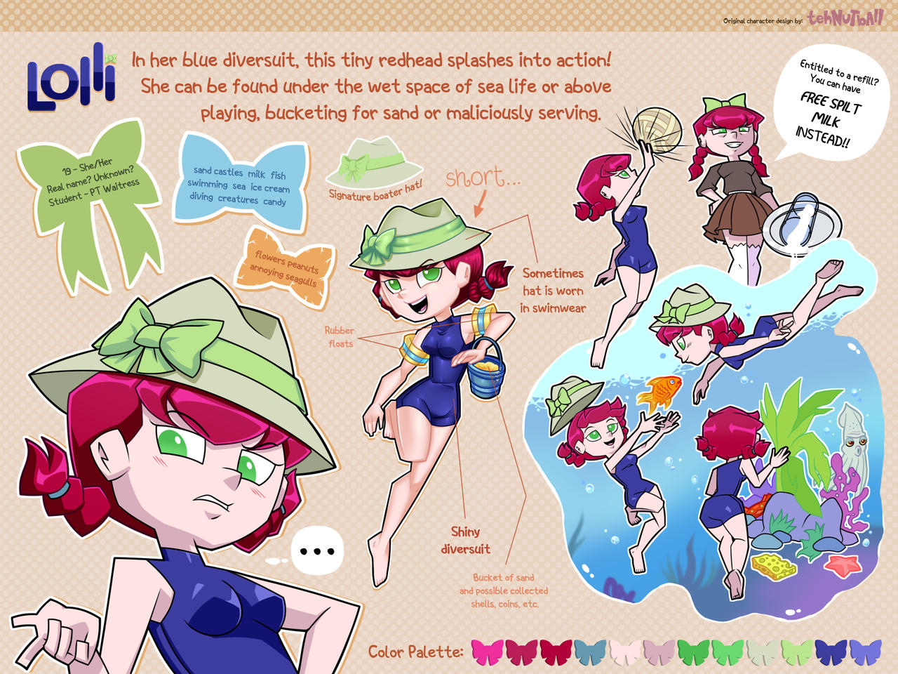 Lolli Character Reference Sheet (Bikini) by tehnutball on DeviantArt