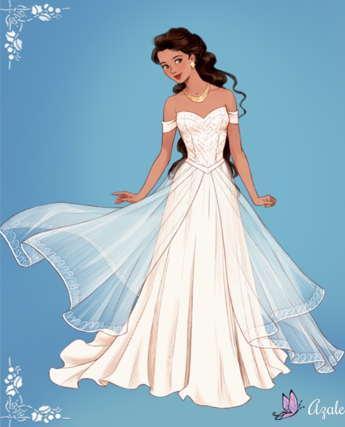 princess jasmine wedding dress Inspired Doll Dress: Fits 11.5" or 17" Dolls Jasmine Bridal T232072 Is a Romantic Embroidered Lace Ball Gown Featuring Thin Straps + a Flowing Train! 2022 Jasmine Bridal Gowns Standard
