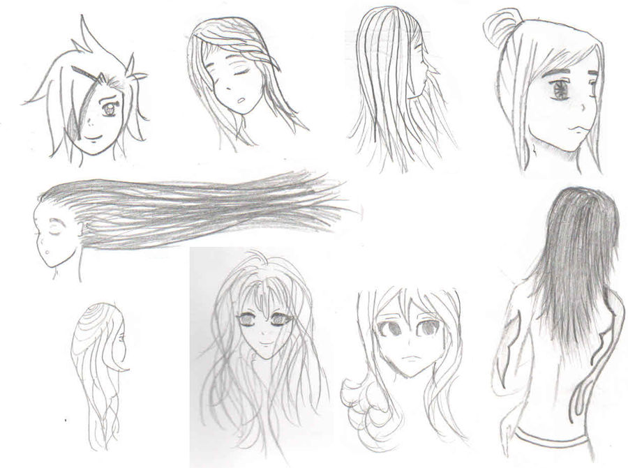 Anime Female Hairstyles Sketch