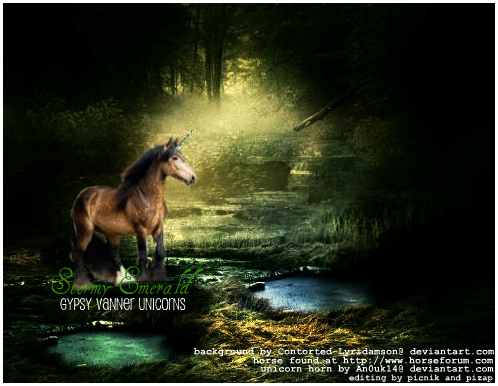 Stormy Emerald Gypsy Vanner Unicorns