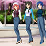 Hisui, Rin y Ciel, jeans and feet