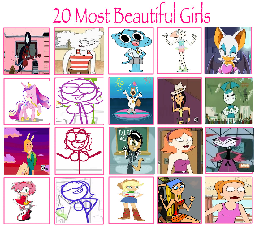 my top 20 most beautiful girls by cartoonstar92 on DeviantArt