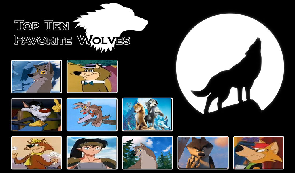 my top 10 favorite wolves by cartoonstar92 on DeviantArt
