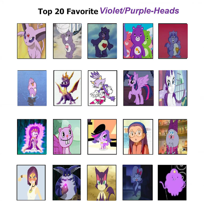 My Top 20 Favorite Purple Haired Characters By Cartoonstar92 On