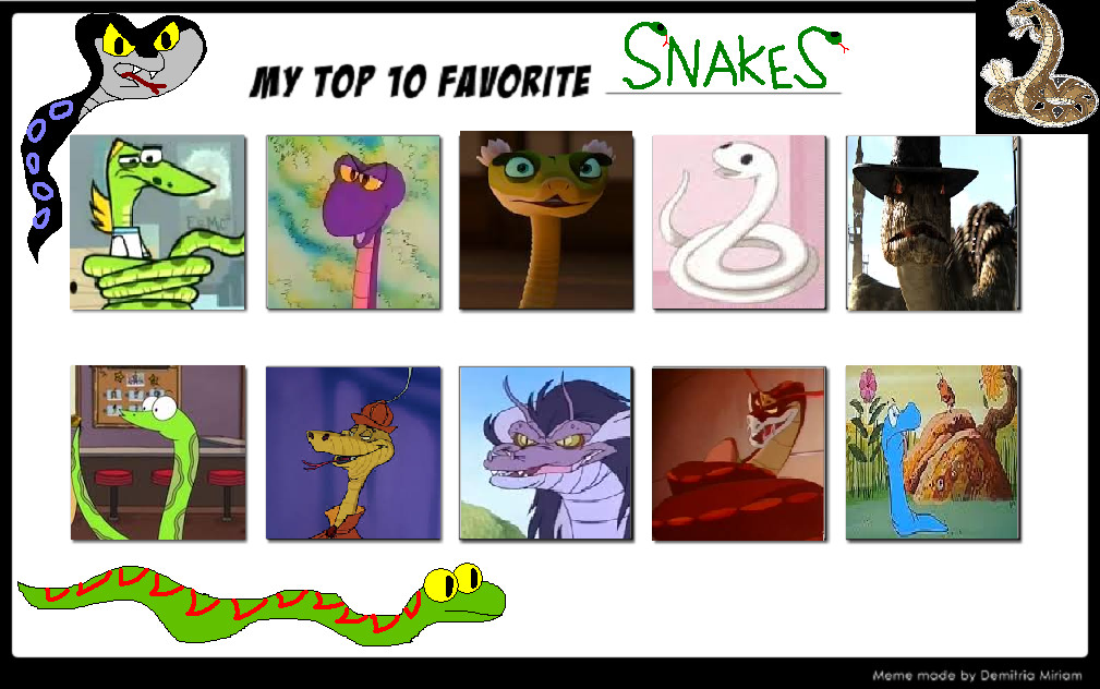my top 10 favorite snakes by cartoonstar92 on DeviantArt