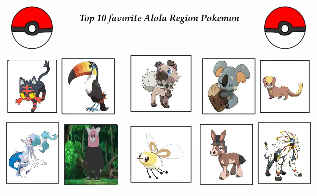 my top 10 alola region pokemon