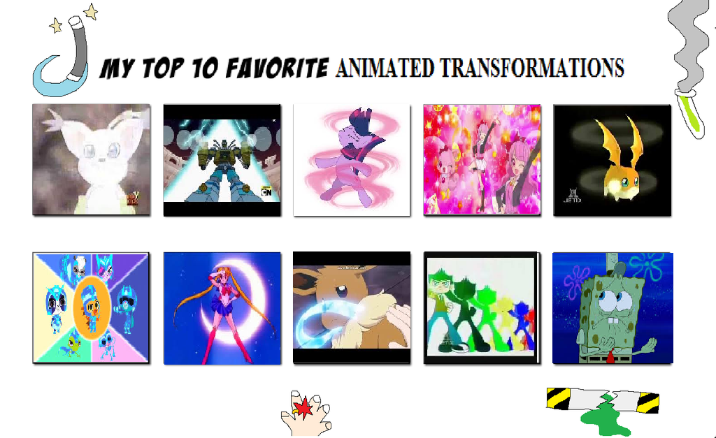 my top 10 favorite animated transformations by cartoonstar92 on DeviantArt