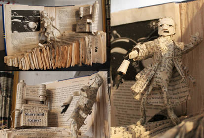 The Hitchhikers Guide To The Galaxy -Book Sculpure