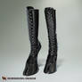 Cloven hoof boots - patent black leather