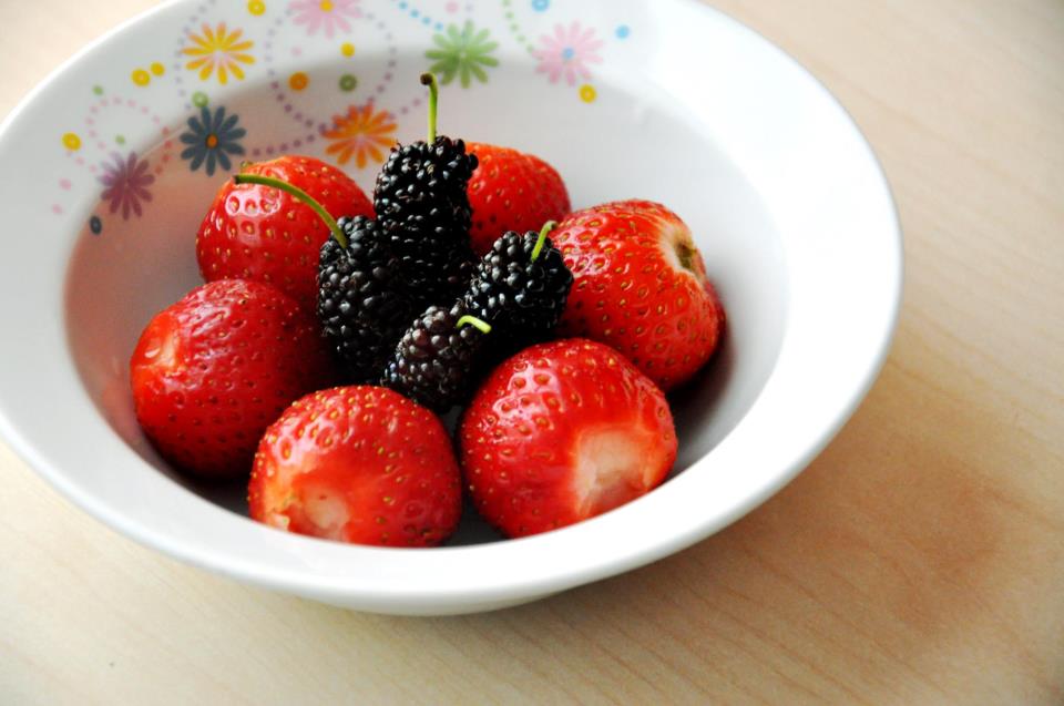 strawberry and black mulberry