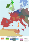 Linguistic map of Western Europe - ca. 500-525 CE by LSCatilina