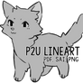 p2U Kitten Lineart