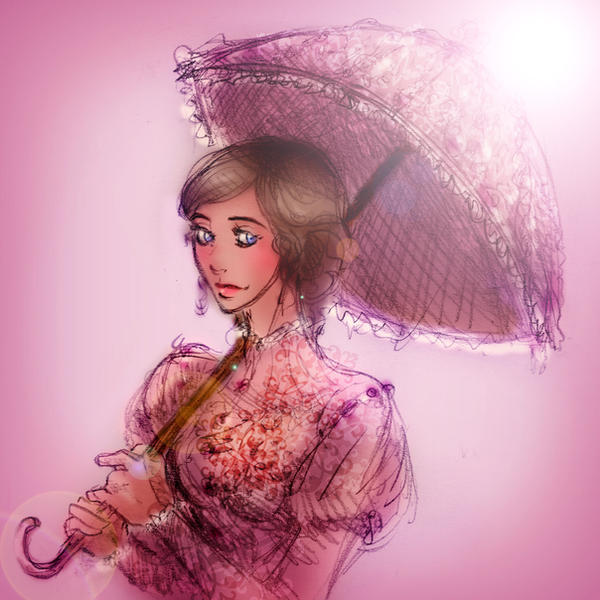 Sibyl with umbrella