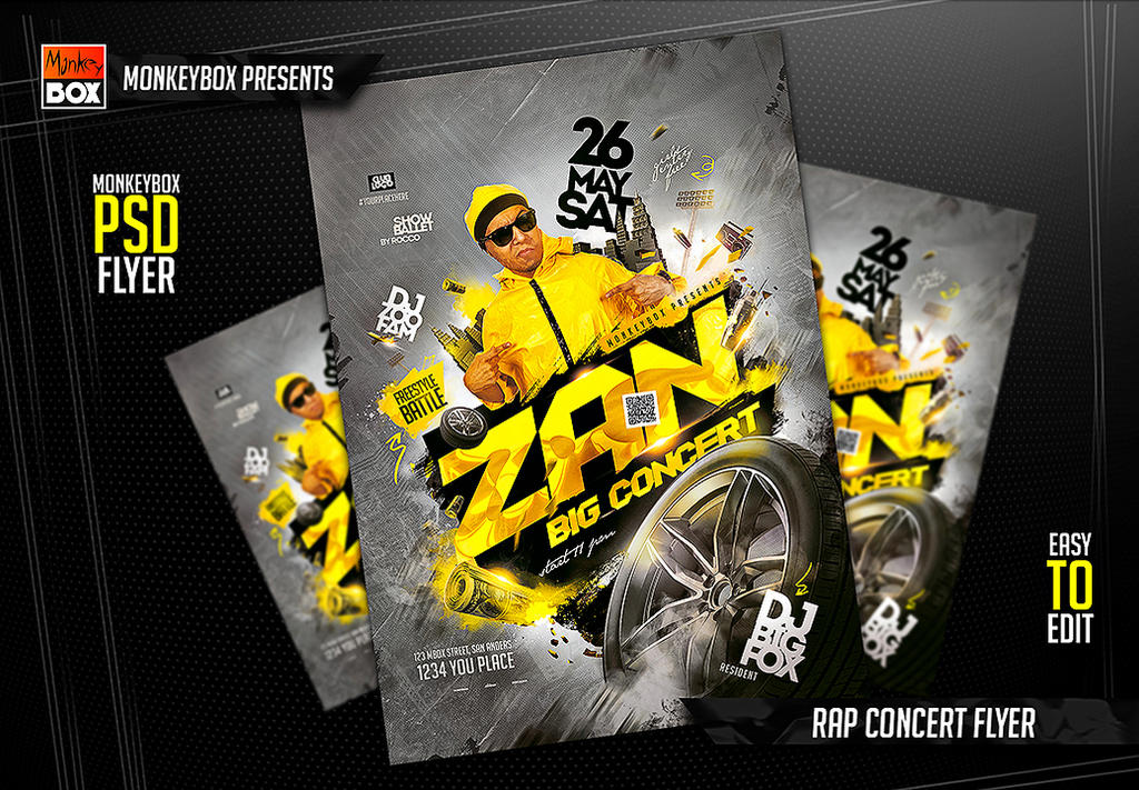 Rap Concert Flyer by MonkeyBOXFlyers on DeviantArt
