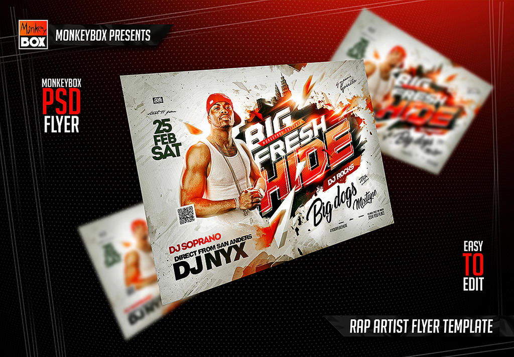 Rap Artist Flyer Template by MonkeyBOXFlyers on DeviantArt