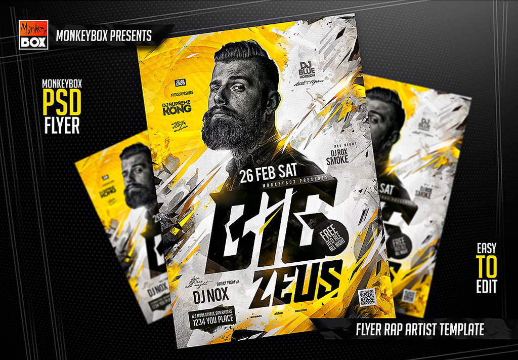 Flyer Rap Artist Template by MonkeyBOXFlyers on DeviantArt