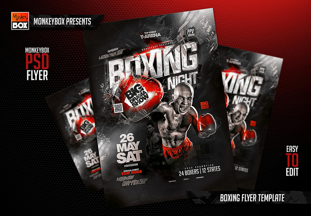 Boxing Flyer Example Boxing Flyer Template by MonkeyBOXFlyers on DeviantArt