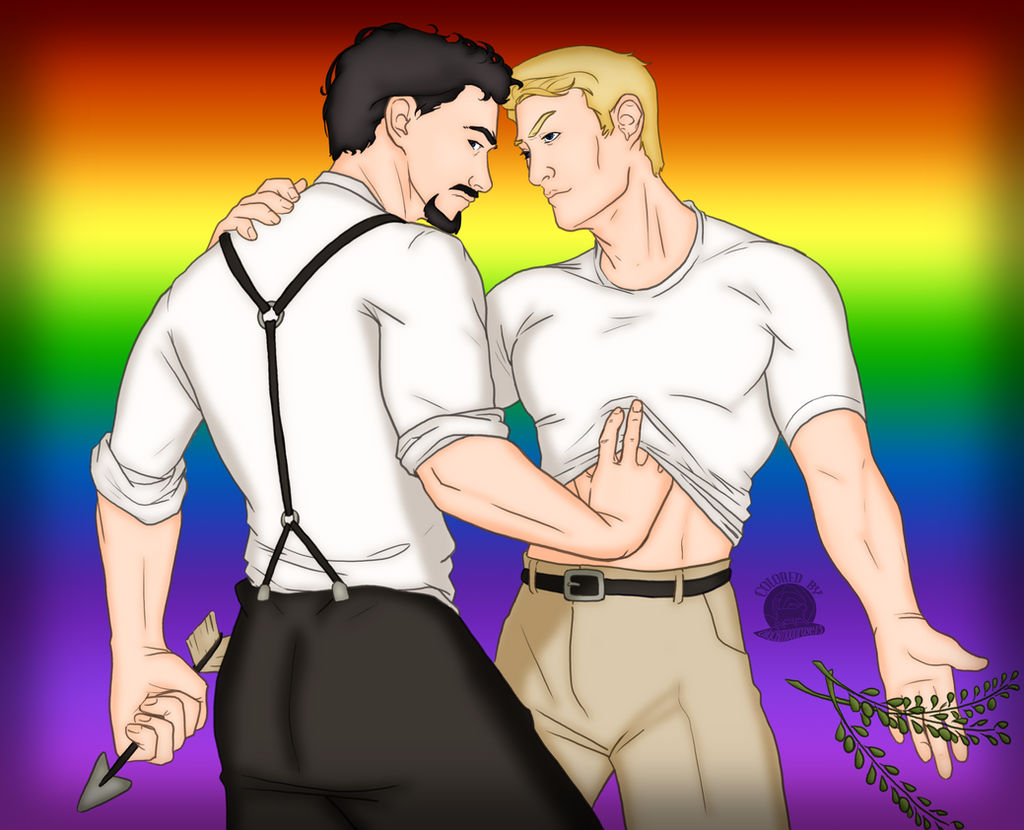 Steve Rogers and Iron Man by Blackmoonrose13