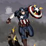 Captain America In Battle