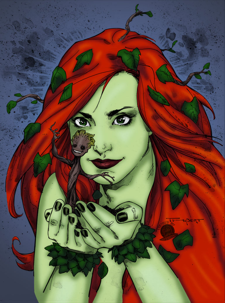 Poison Ivy and Baby Groot by Blackmoonrose13 on DeviantArt