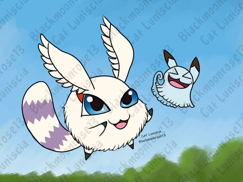 Kyaromon and Pafumon by Blackmoonrose13 on DeviantArt