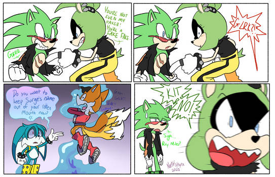 Scourge and Miles meet Surge and Kit