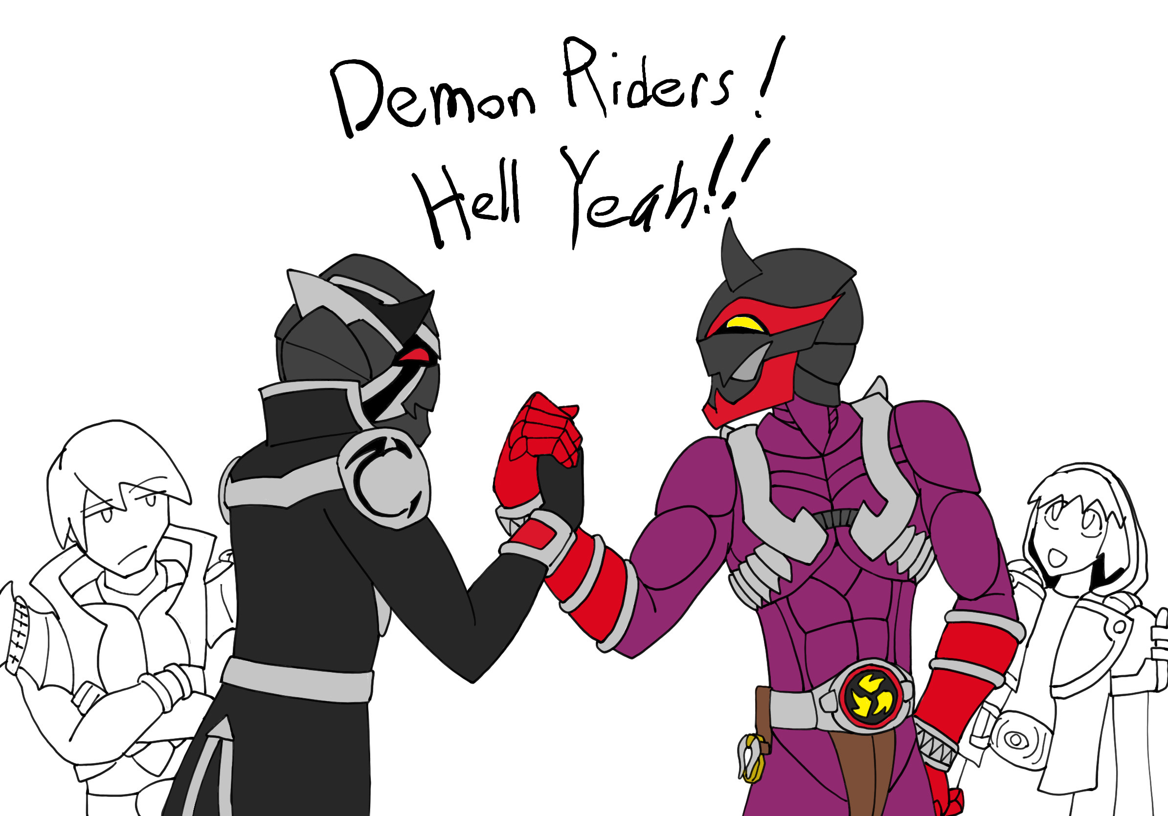 Demon Riders handshake by Chen-Chan on DeviantArt